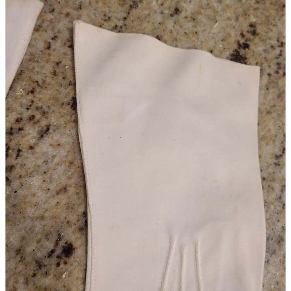 Vintage Womens Size M/L Off White Cotton Formal 11.5" Long Gloves Millan *stains - Picture 6 of 16